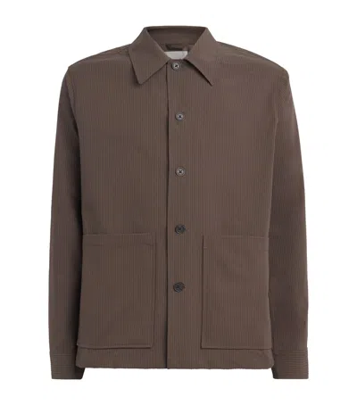Nn07 Seersucker Blaze Overshirt In Brown