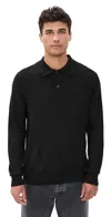 Nn07 Serge Polo Sweater Black In Black
