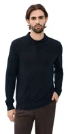 Nn07 Serge Polo Sweater Deep Navy In Black