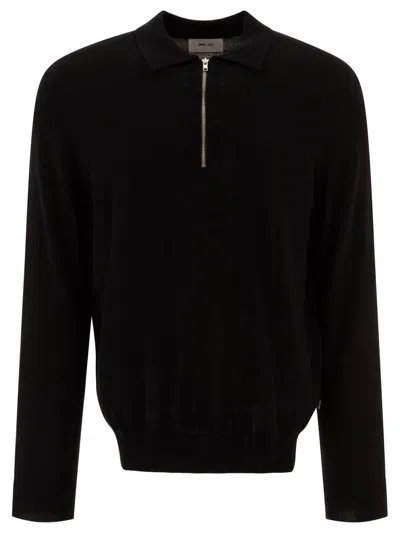 Nn07 Nn.07 "sergio" Half-zip Polo Shirt In Black