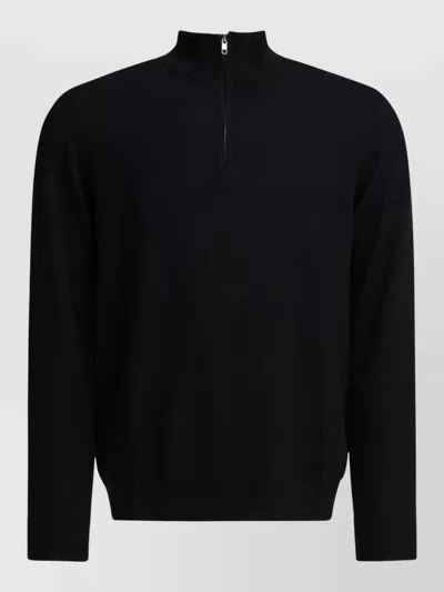 Nn07 Sergio Merino Wool Polo Knit Sweater In Black