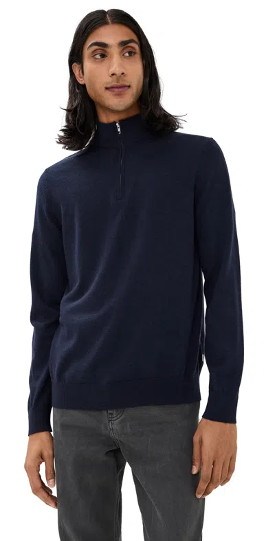 Nn07 Sergio Quarter Zip Merino Sweater Navy Multi