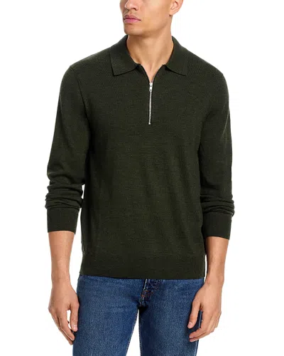 Nn07 Sergio Quarter Zip Polo Sweater In Green