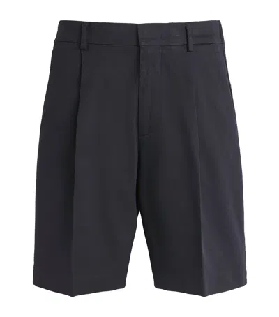 Nn07 Nn.07 Stretch-cotton Kay Pleated Shorts In Black