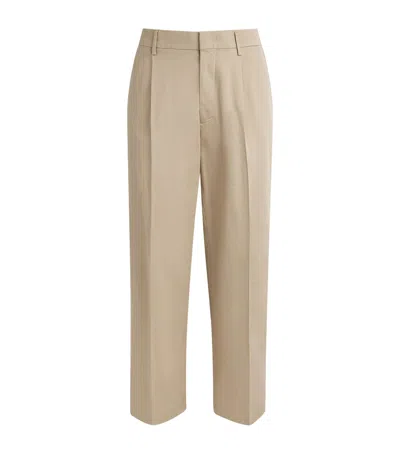 Nn07 Nn.07 Stretch-organic Cotton Kay Pleated Trousers In Neutral
