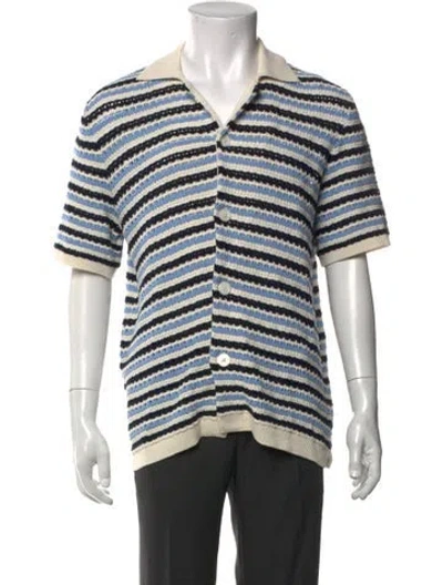 Pre-owned Nn07 Striped Collar Cardigan In Neutral