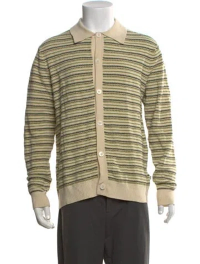 Pre-owned Nn07 Striped Collar Cardigan In Neutrals