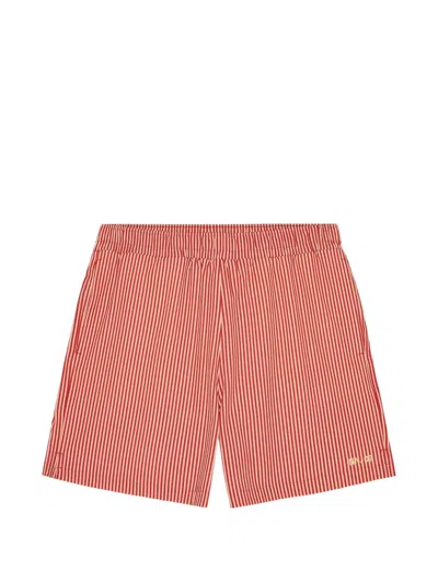 Nn07 Striped Holiday Swim Shorts In Red