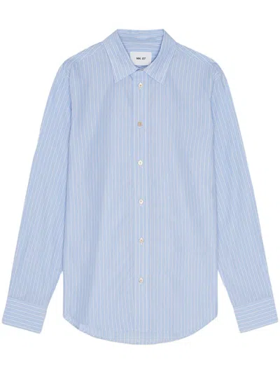 Nn07 Striped Long-sleeves Shirt In Blue