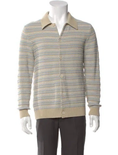 Pre-owned Nn07 Striped Mock Neck Polo Sweater In Neutral