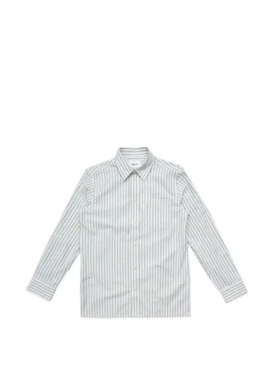 Nn07 Striped Patch-pocket Shirt In Silver