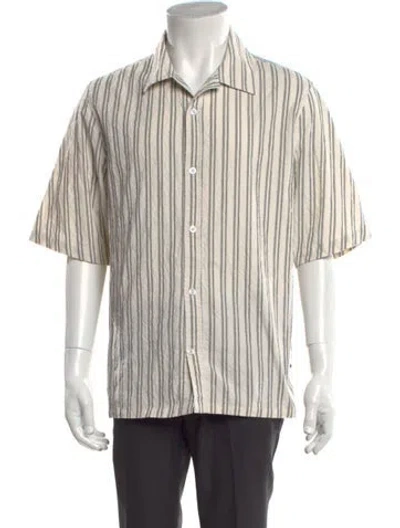 Pre-owned Nn07 Striped Short Sleeve Shirt In White