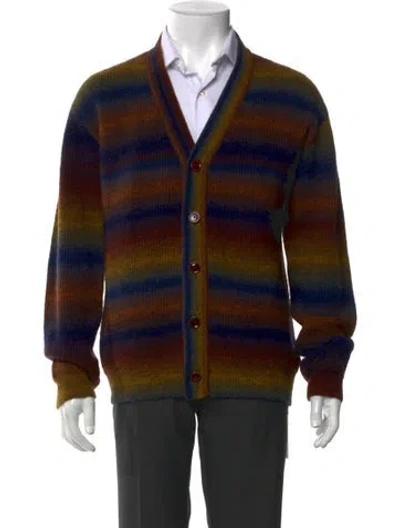 Pre-owned Nn07 Striped V-neck Cardigan In Blue