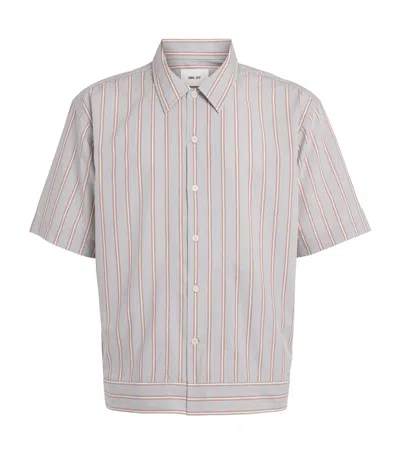 Nn07 Nn.07 Supima Cotton Stripe Short-sleeve Shirt In Multi