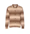 Nn07 Collared Gradient Knitwear With Ribbed Cuffs And Hem In Brown