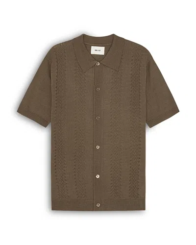 Nn07 Thor Cardigan Button Up Shirt In Brown