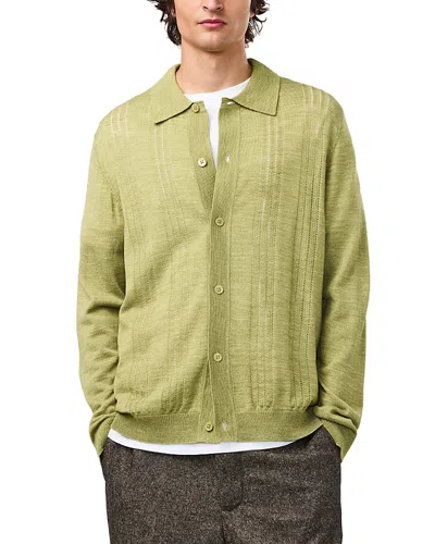 Nn07 Thor Pattern Polo Sweater In Dark Army