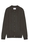 Nn07 Thor Pointelle Wool Blend Cardigan In Black