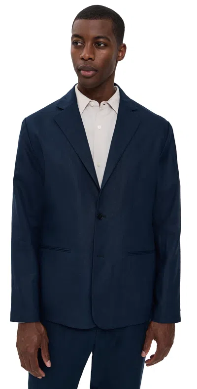 Nn07 Timo Linen Blazer Navy Blue
