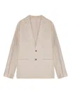 Nn07 Timo Linen Blazer In Neutral