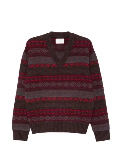 Nn07 Tobias Fair Isle V-neck Sweater In Multi