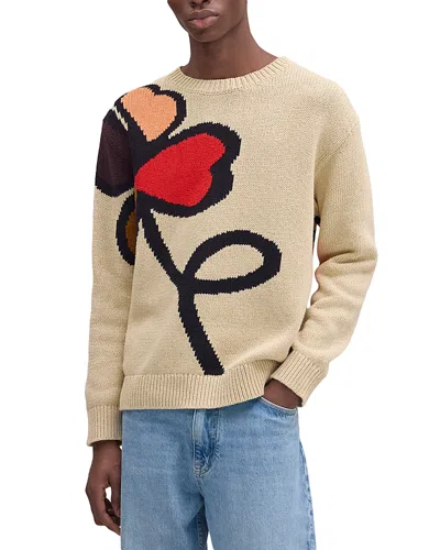 Nn07 Todd Floral-intarsia Sweater In Neutral