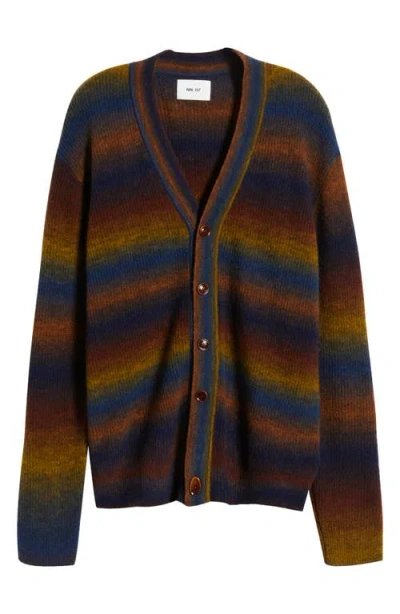 Nn07 Viggo Cardigan Sweater In Brown Multi Shades