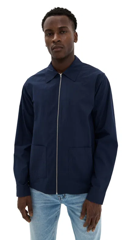 Nn07 Virgil Poplin Zip Shirt Jacket Navy Blue