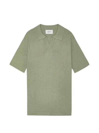 Nn07 V-neck Polo Shirt In Green