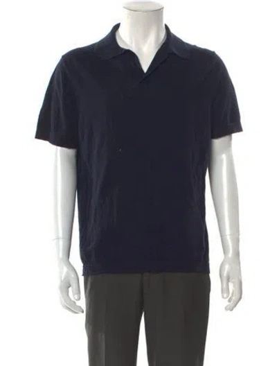 Pre-owned Nn07 V-neck Short Sleeve Polo Shirt In Blue