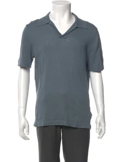 Pre-owned Nn07 V-neck Short Sleeve Polo Shirt In Blue