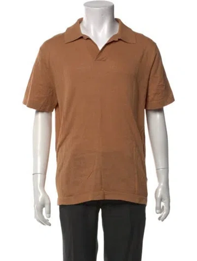 Pre-owned Nn07 V-neck Short Sleeve Polo Sweater In Brown