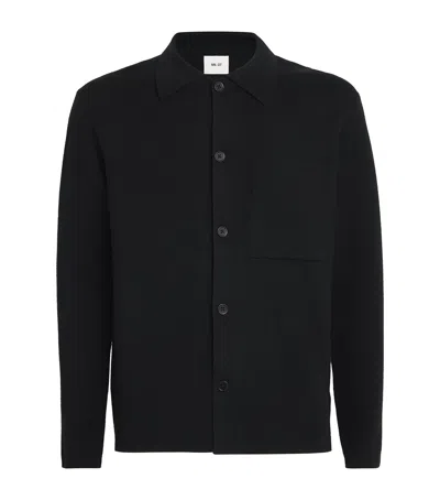 Nn07 Wool-blend Jonas Overshirt In Black