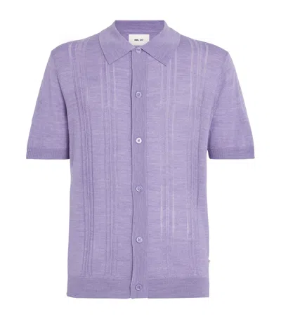 Nn07 Wool-blend Thor Polo Sweater In Purple