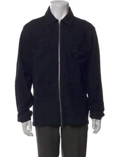 Pre-owned Nn07 Wool Collar Cardigan In Black