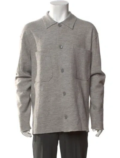 Pre-owned Nn07 Wool Collar Cardigan In Grey