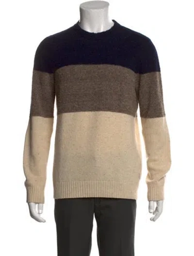Pre-owned Nn07 Wool Colorblock Pattern Pullover In Neutral