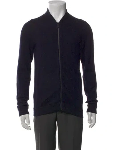 Pre-owned Nn07 Wool Mock Neck Cardigan In Black