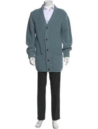 Pre-owned Nn07 Wool V-neck Cardigan In Blue