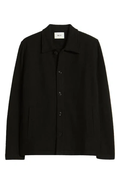 Nn07 Zander 6398 Wool Shirt Jacket In Black