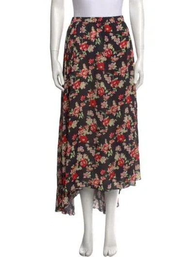 Pre-owned No. 21 X Kartell Floral Print Midi Length Skirt In Black