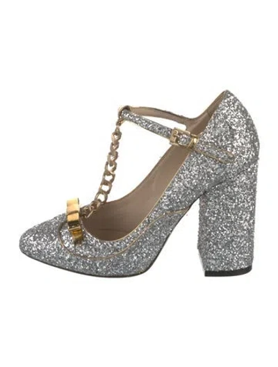 Pre-owned No. 21 X Kartell Glitter T-strap Pumps