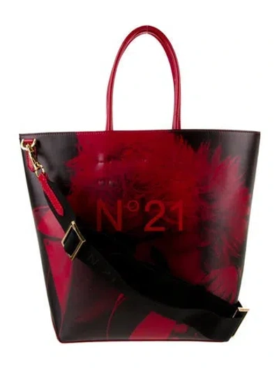 Pre-owned No. 21 X Kartell Leather Tote In Red