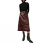 No. 6 Aimee Midi Skirt In Brown Crackle In Brown