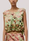 No. 6 Anabel Cropped Tank Top In Auburn Floral In Green