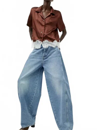 No. 6 Kula Silk Button-down Shirt In Rust In Blue