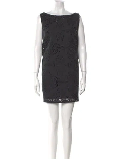 Pre-owned No. 6 Store Bateau Neckline Mini Dress In Gray