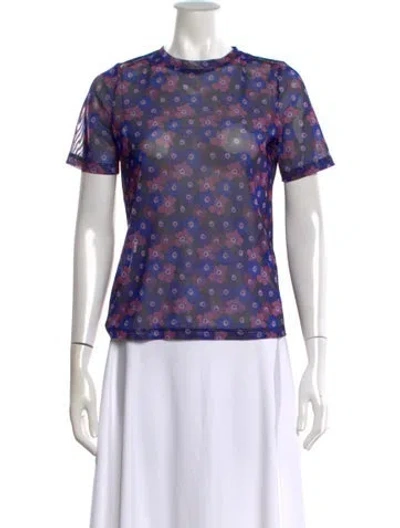 Pre-owned No. 6 Store Floral Print Crew Neck Top In Green