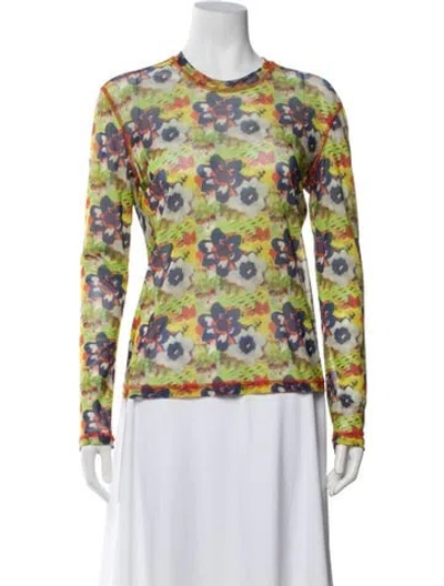 Pre-owned No. 6 Store Floral Print Crew Neck Top In Multi