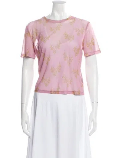 Pre-owned No. 6 Store Floral Print Crew Neck Top In Pink